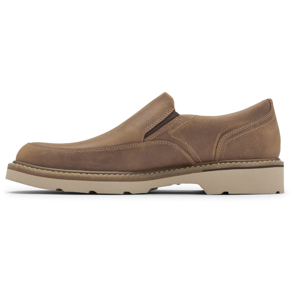 Rockport Mens Slip-On Khaki - Charlee Waterproof - UK 350-ANZMQR